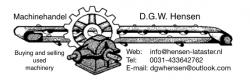 Gebrauchtmaschinenhändler Machinehandel DGW Hensen